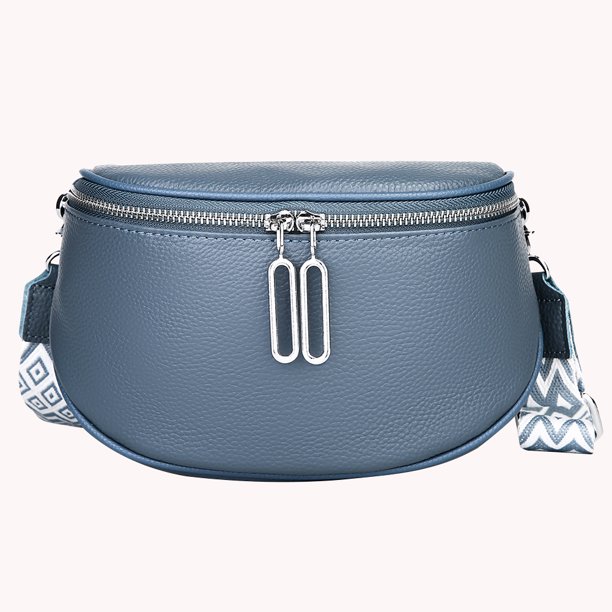 Bolso de pecho para mujer, Bolso de hombro de cuero genuino a la moda, monederos informales simples para mujer