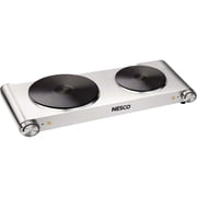 NESCO Double-Burner Cast Iron Hot Plate, Separate Temperature Controls