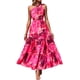 thumbnail image 1 of Vestido maxi floral de un solo hombro para mujer PRETTYGARDEN en rojo rosa, 1 of 6