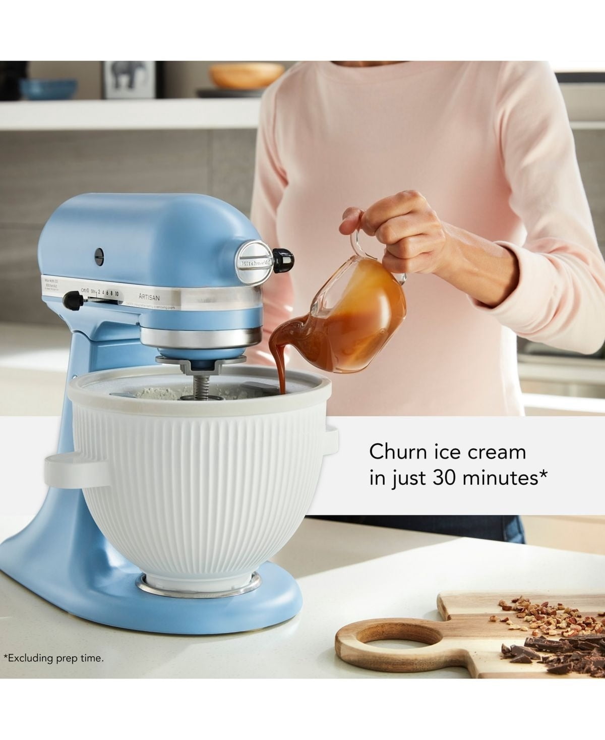Stand Mixer Ice Cream Maker Attachment - Compatible with Most Stand Mixers - Makes Ice Cream, Gelato, Sorbet
