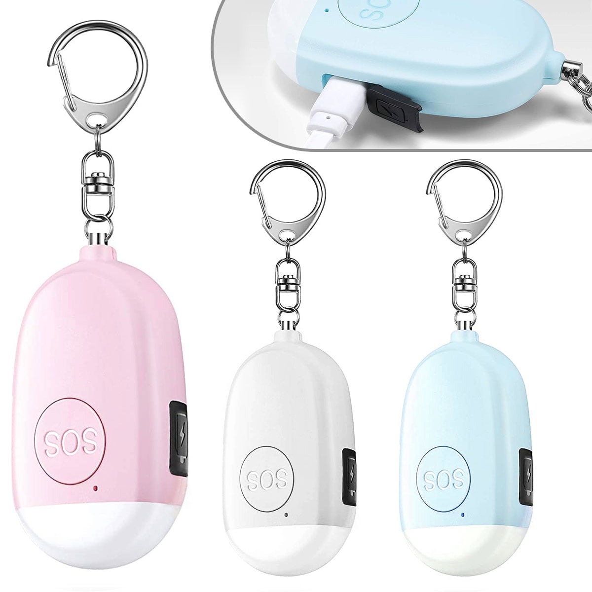 3 PACK Personal Alarm Keychain W Flashlight Protection Devices For Women Girls K 
