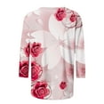 thumbnail image 5 of Whlbf Womens Tops Long Sleeve Fall,Womens Printed Loose 3/4 Sleeves Blouse Round Neck Casual Tops, 5 of 5