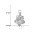 thumbnail image 2 of 14k Solid White Gold Polished Mini Plumeria Pendant Necklace Pendant for Women - .6 Grams, 2 of 2