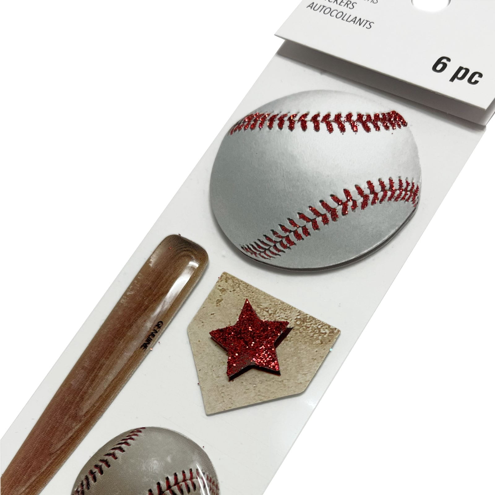 Recollections Baseball Icons Dimensional Stickers, 12 Pack
