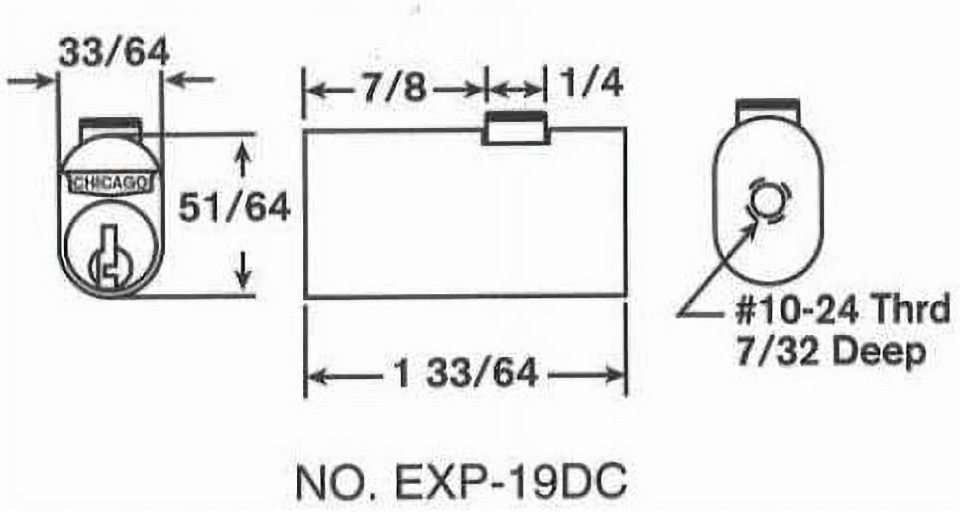 Compx Chicago File Cabinet Lock EXP19