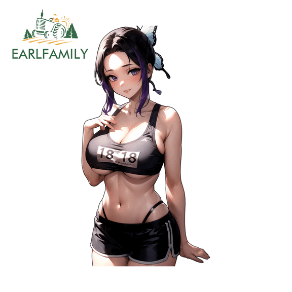 EARLFAMILY 5.1" Kochou Shinobu Car Stickers Creative Motorcycle Windows Decal