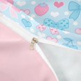 thumbnail image 4 of spefrowx Fruit Love Heart Bow Twin Duvet Cover for Girls, Blue Pink Cherry Strawberry Twin Bedding, Pink Reversible, 2pcs, 1 Duvet Cover and 1 Pillowcase, 4 of 6