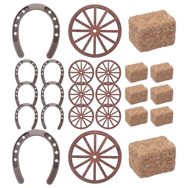 24 Piezas de Suministros para Fiestas Occidentales, Centros Mesa Vintage la Suerte, Recuerdos Fiesta Boda, Decoraciones Vaquero