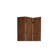 thumbnail image 3 of Wooden Foldable 3 Panel Room Divider with Plank Style, Small, Brown, 3 of 5