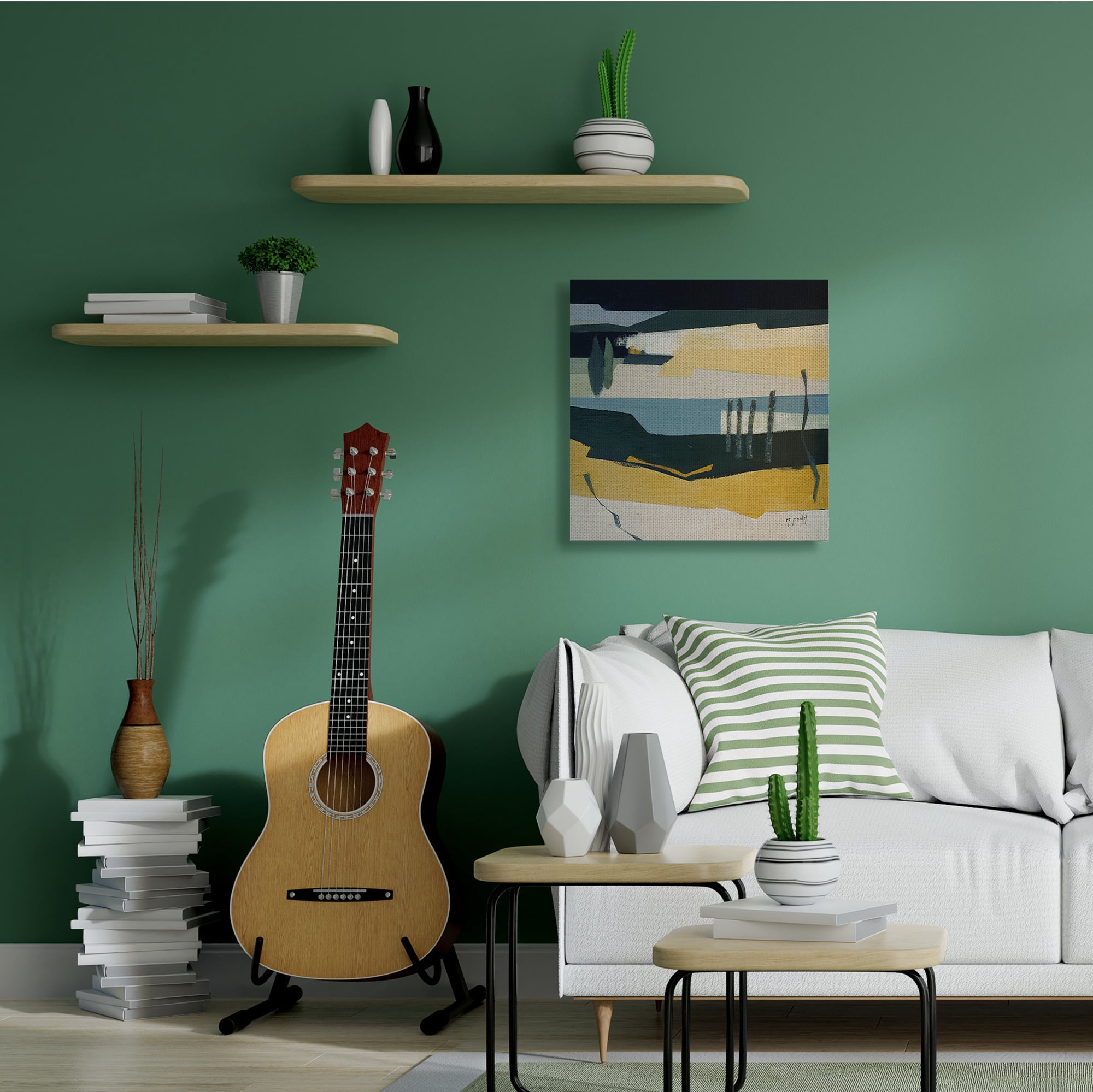 Stupell Industries Sometimes Obvious Montel Abstract Landscape Lake,30 x 30,Designed by Fanou Montel
