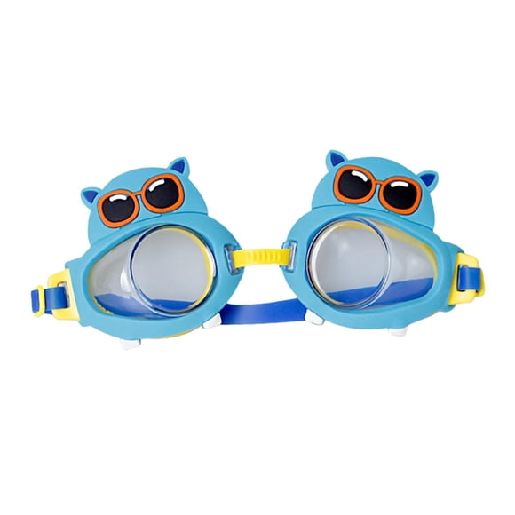 Gafas de natación para niños, gafas de natación portátiles impermeables ajustables para niños para agua Hipopótamo