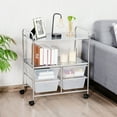 thumbnail image 3 of Costway 4Drawer Rolling Storage Cart Shelf Scrapbook Paper Office School Organizer Black White, 3 of 8