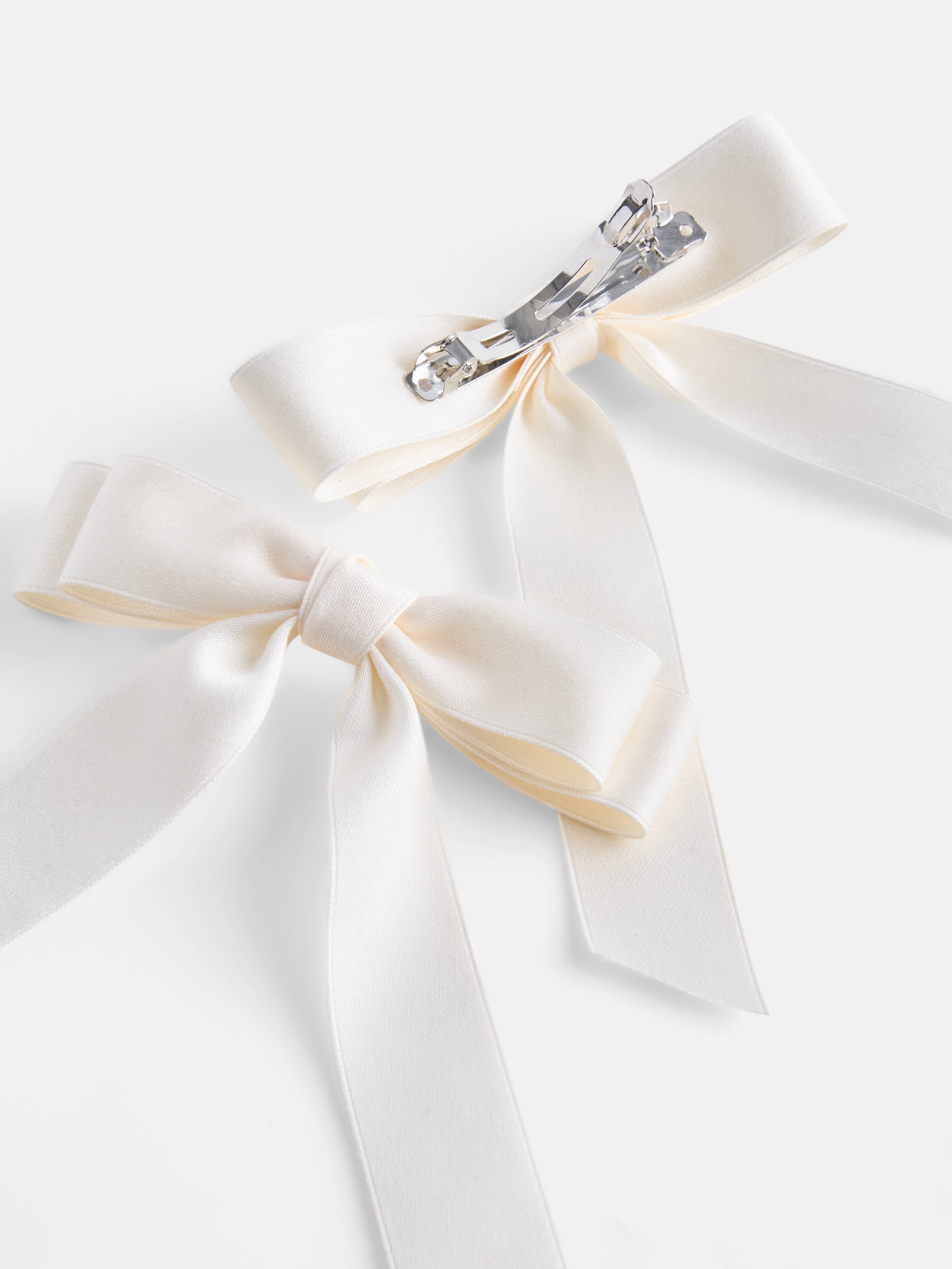 No Boundaries Bow Hair Clips, 2-Pack, Women's, Ivory