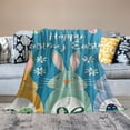 thumbnail image 2 of Orinice Bunny Ears Warm Lightweight Blanket Soft Fleece Throw Blanket for All Seasons, Cow Gifts Blanket, Exquisite Easter Gifts, Soft Plush Blankets 50x60in, 2 of 6