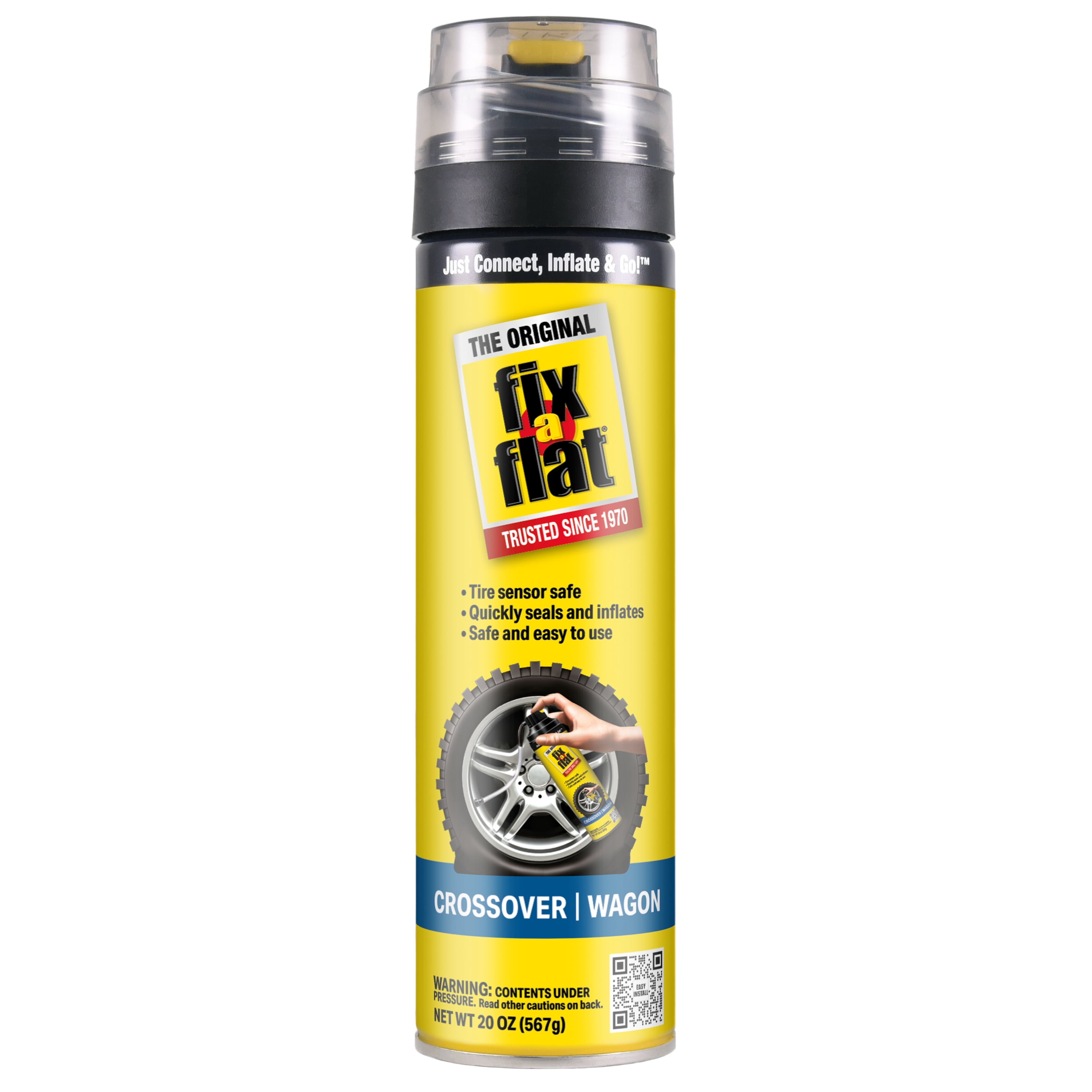 (2 pack) Fix-a-Flat Aerosol Emergency Flat Tire Repair and Inflator, Eco-Friendly for Large Tires, Universal Fit for All Vehicles, 20 oz pack - S60430