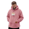 thumbnail image 5 of Stralyhd Cat Pouch Hoodie for Women Cozy Soft Sweatshirts with Large Pocket Sharpa Warm Pet Carrier Hoodie Long Sleeve Small Animal Carrier Pullover Pink XXXL, 5 of 9