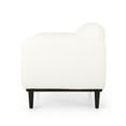 thumbnail image 3 of Sandee Contemporary Upholstered Loveseat, White Boucle Fabric and Matte Black, 3 of 7