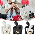 thumbnail image 3 of QHUDLV Romantic Couple Figurines Statue, Heart * Expression Sculpture, Love Sculpture Wedding Decoration for Home Living Room Bookshelf Coffee Table Table Decoration, 3 of 8