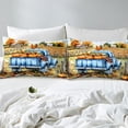 thumbnail image 4 of YST Draps de Lit Camion de Ferme Campagne Ensemble de Draps de Lit Citrouille Tournesol de Récolte de l'Action de Grâce Automne Draps de Lit Complets pour Enfants Adultes Ensemble de Draps de Lit Cabane Rustique Rétro 4 Pcs, 4 of 5