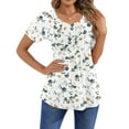 thumbnail image 3 of Fantaslook Blouses for Women Pleated Short Sleeve Tunic Tops Dressy Casual Summer Shirts, 3 of 9