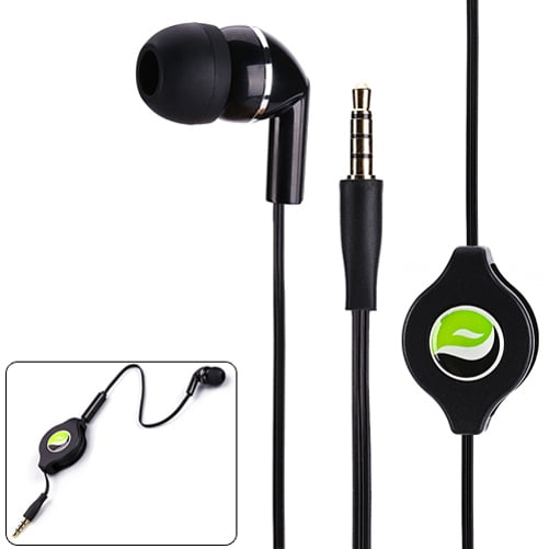 Headphone Retractable Mono Earphone for Galaxy J7/J5/J3/J2/J1 - 3.5mm w Mic Headset Handsfree Earbud Earpiece R7E Compatible With Samsung Galaxy J7/J5/J3/J2/J1