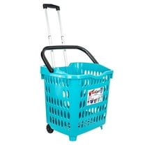 dbest products Bigger GoCart Wheeled Utility Cart Laundry Basket, Teal