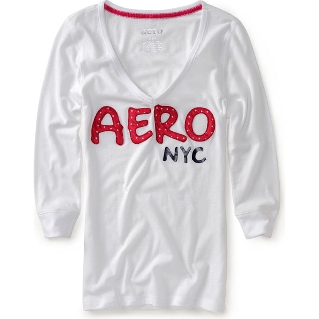 Aeropostale - Camiseta de dormir para mujer Aero Nyc Pajama, color blanco, extragrande Aeropostale Camiseta de manga corta