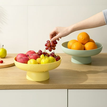 

Heighten Base Fruit Plate Fadeless PP Modern Style Snack Tray for Home