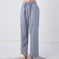 thumbnail image 6 of Sngxgn Women Casual Wide Leg Pants High Waisted Business Work Casual Pants Loose Pants(Blue,S), 6 of 6