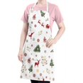 thumbnail image 5 of White Christmas Reindeer Apron-Garden Aprons for Women with Pockets-Cotton Linen Waterproof Kitchen Cooking Gardening Aprons Adjustable for Kitchen,Cooking,BBQ and Salon 32"x27", 5 of 7