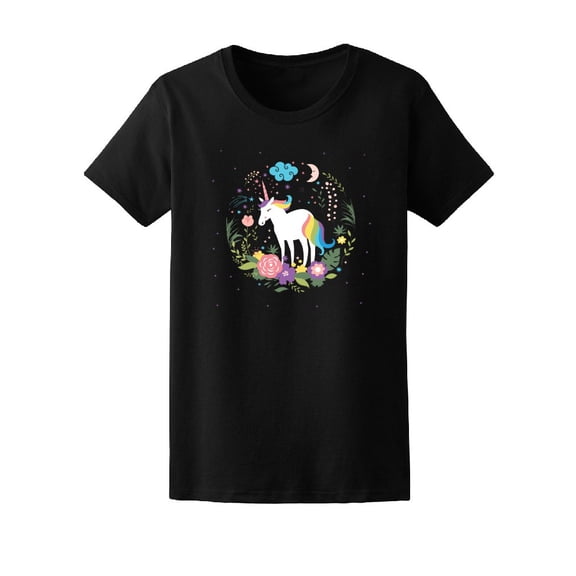 Cute Colorful Floral Unicorn Tee Women's -Image by Shutterstock