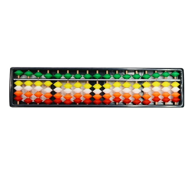 Professional Math Abacus with Colorful Beads Educational Toy Math Calculating Tool Montessori Toy with Reset Button for Kids Kindergarten 17 Digit