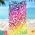 thumbnail image 4 of Kezqiaxn Colored Leopard Microfiber Beach Towel Oversized, Quick Drying Bath Towel Sandproof Beach Blanket Multi-Purpose Towel For Travel Swimming Pool Swimming Camping Beach Towel Beach Cushion Mats, 4 of 9
