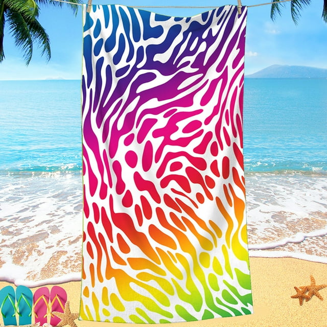 Serviette de Plage en Microfibre Super Anti-Sable Couverture de Plage Multi-Usage pour Voyage Piscine Camping