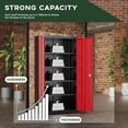 thumbnail image 6 of SUNCROWN 72" Metal Storage Cabinet, Locking Steel Cabinets with 2 Doors and 4 Adjustable Shelves,Tall Steel Storage for Home Office, Garage,Warehuse (Black Red), 6 of 8