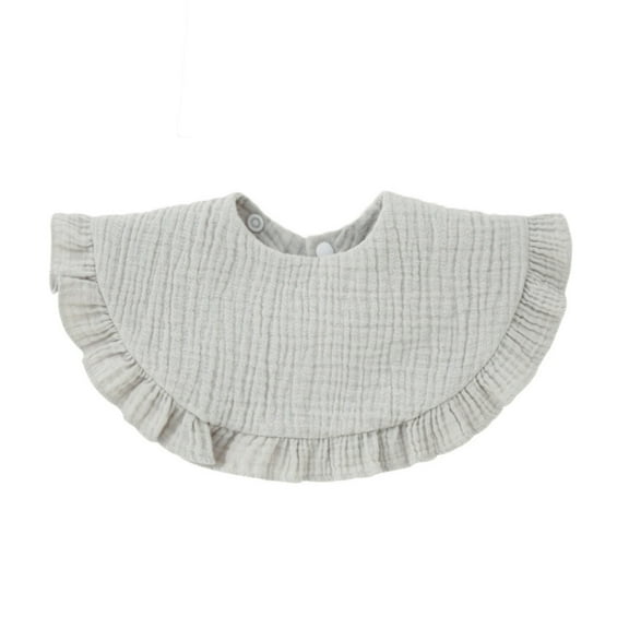 RYUJNDK Ruffle Feeding Bib Baby Burp Cloth Bib for 0-18Month Infant Gender Neutral Cotton Large Teether Drooling Bib for Newborn