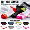 thumbnail image 4 of Athletic Ankle Socks for Men & Women 10 Pairs, Breathable Low Cut Socks with Comfortable Fit for Running & Daily Wear, Black/LemonGreen, Shoe Size 6-9, 4 of 5