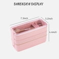 thumbnail image 3 of Greeniant Cajas Bento, vajilla de microondas de 3 capas, contenedor de almuerzo con calefacción con compartimentos, caja de almacenamiento de alimentos Kits de desorden para acampar Verde Greeniant OD028441-02, 3 of 6