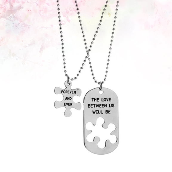TABLZONE 2 Pairs Couple Necklace For Him And Her Stainless Steel Fashion Durable Wear Anniversary