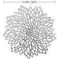 thumbnail image 2 of 2024 New 4 Pieces Silver Placemat, Hollow Out Round Placemat, Round Placemats Plastic Table Mat, 2 of 5