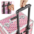 thumbnail image 2 of Yaheetech 4 in 1 Aluminum Rolling Cosmetic Makeup Train Cases Trolley, Glitter Pink, 2 of 15