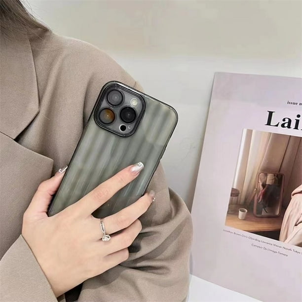 Vertical Grain Transparente Color + lens Film Phone Case Adecuado Para IPhone 11 12 13 14 PRO MAX X XR 7 8 Plus