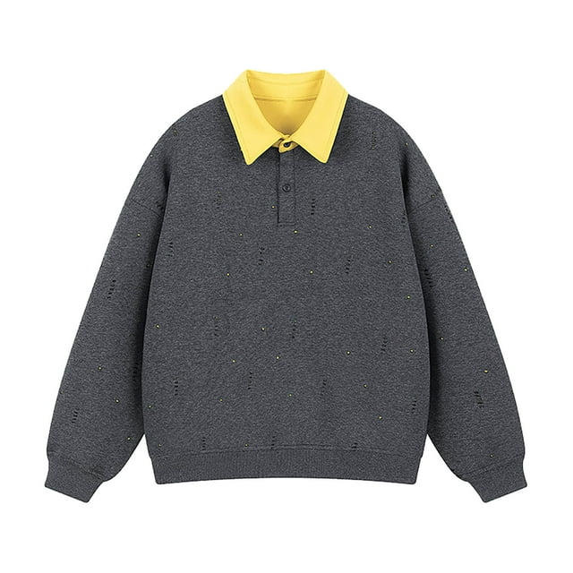 pstuiky Camisas casuales de manga larga para hombre, Blusa/camiseta informal elegante a rayas de manga larga con cuello, botones y bolsillo para hombre tops de invierno para hombre xxl