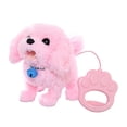 thumbnail image 4 of Juguete eléctrico para perro que camina con correa para niños, cachorro musical que mueve cola, cachorro cantando simulado, mascota electrónica Rosa, 4 of 7