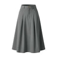 thumbnail image 6 of WQNVRNR Womens Max Skirt- Pleated Casual Zip Button Elastic Waist Summer A-Line Long Skirts Gray Size S, 6 of 7