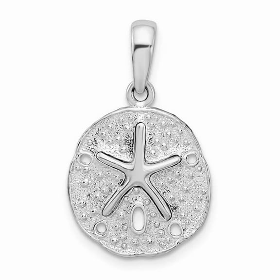 Finest Gold Sterling Silver Polished Textured Small Sand Dollar Pendant