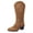 Khaki, variant on Women's Knee High Boots Back Zipper Cut-Out Chunky Heel Fall Fashion Tall Boots