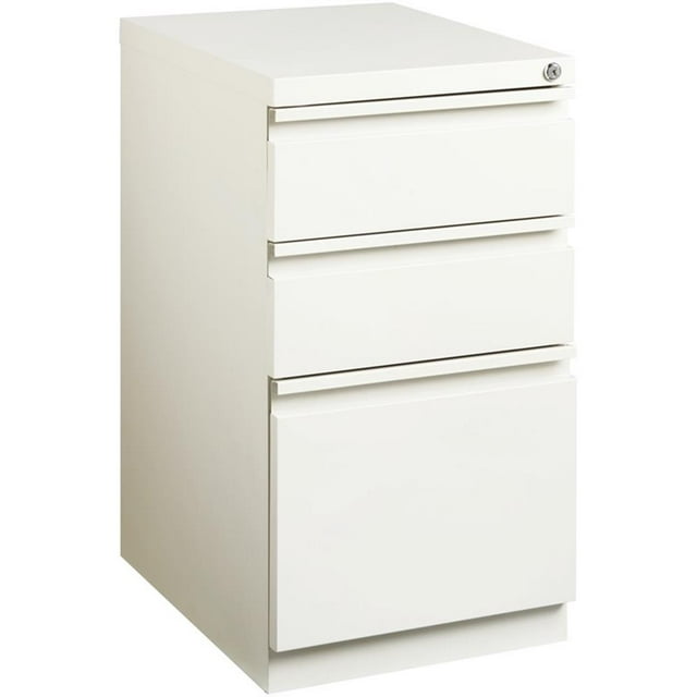 Scranton & Co Classeur Mobile Moderne en Métal à 3 Tiroirs de 20 Pouces, Blanc