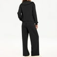 thumbnail image 4 of BiZtdJrK Lounge Sets for Women 2025 Half Zip Sweatshirt and Wide Leg Sweatpant 2 Piece Outfits Outdoor Solid Casual Sweatsuit Tracksuit with Pockets Black M 2025 Clearance, 4 of 8