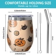 thumbnail image 5 of 12oz Stemless Wine Tumblers Halloween Cat and Pumpkin Pattern Vacuum Insulated Stainless Steel Travel Tumbler Cups Mug with Lid and Straw for Champaign,Cocktail,Beer with Cleaning Brush, 5 of 5